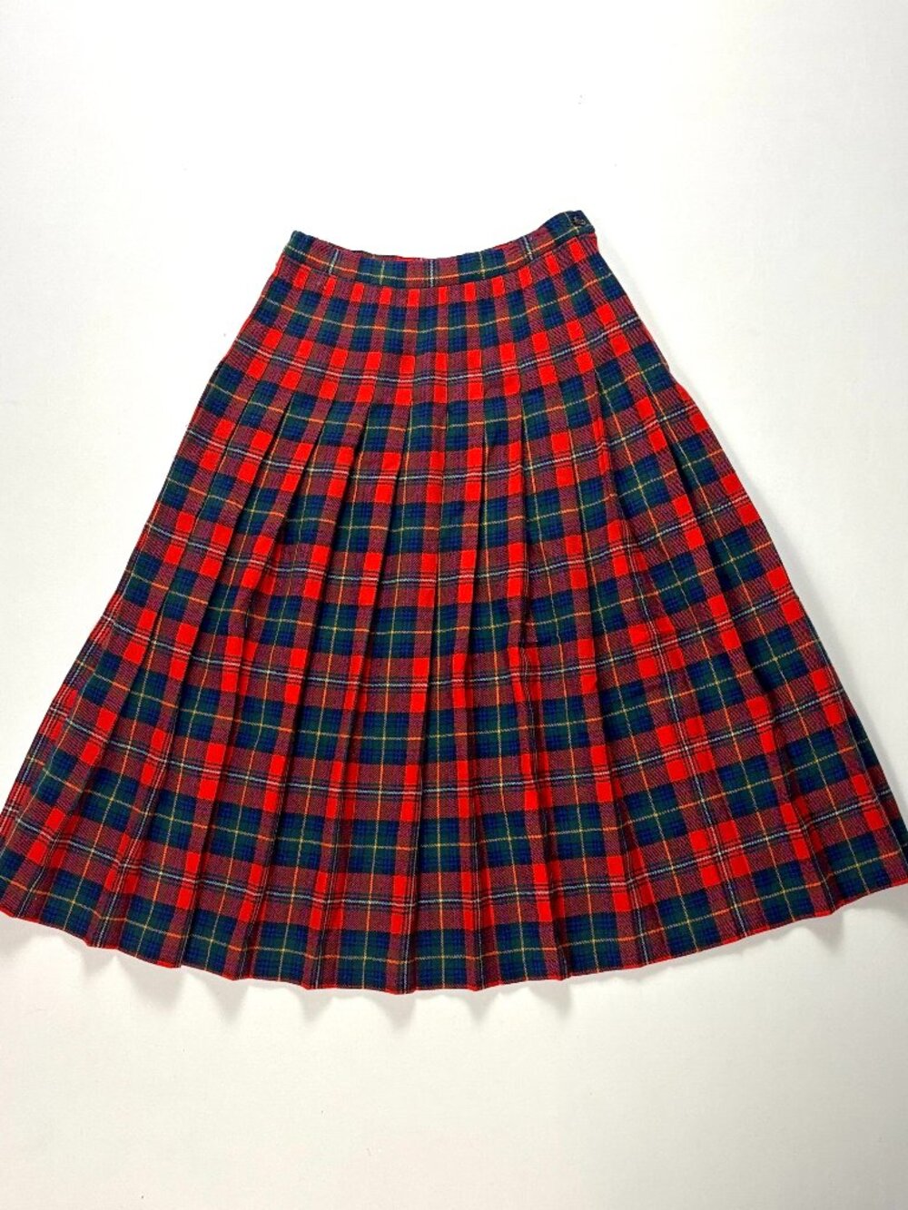 Vintage Pendleton Womens Wool Boyd Tartan Pleated Skirt Red Plaid Sz 10 Read!